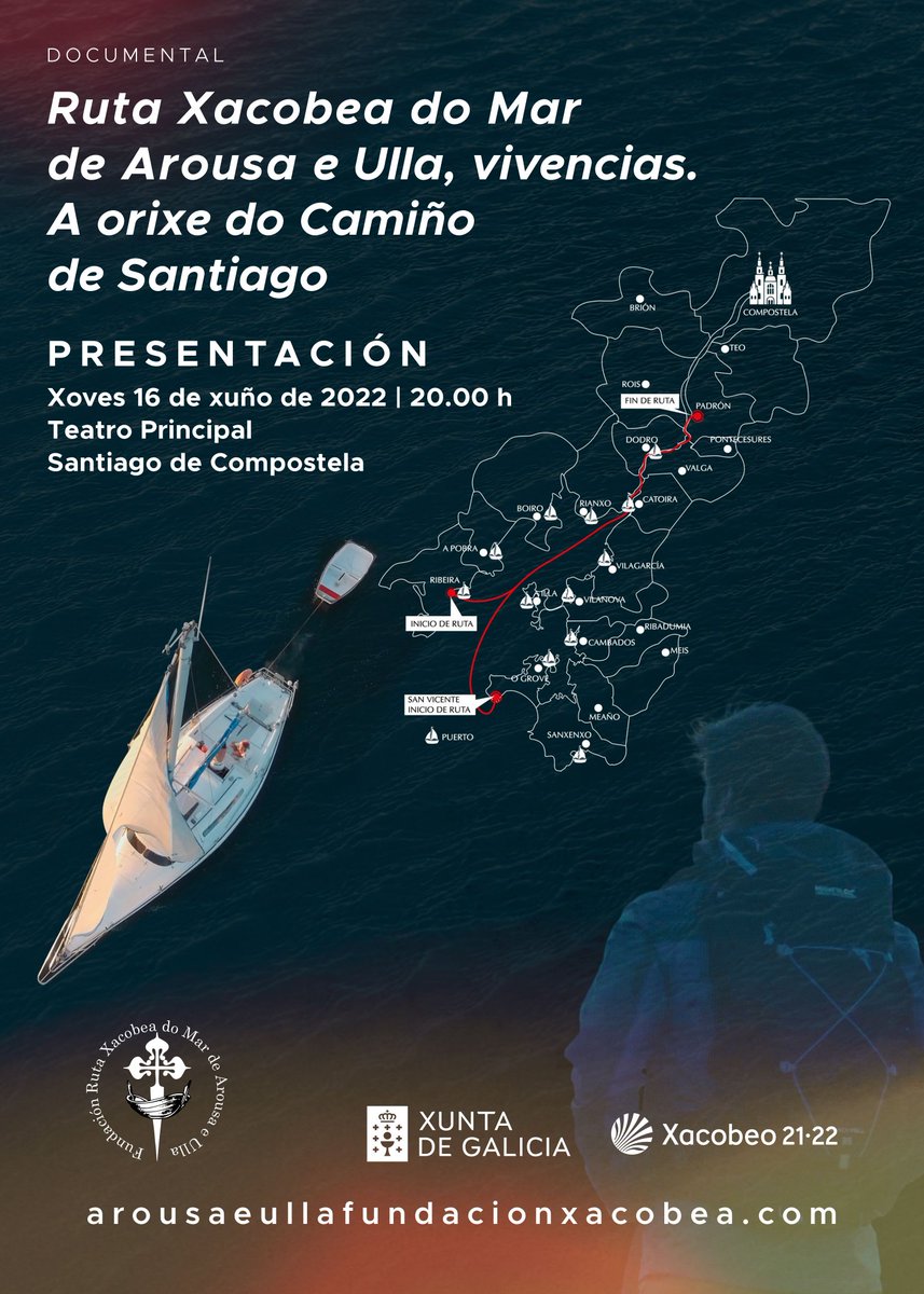 CaminoTraslatio's tweet photo. La Fundación Ruta Xacobea mar de Arousa Ulla @CaminoTraslatio estrena el documental Ruta Xacobea mar de Arousa e Ulla vivencias A orixe do Camiño de Santiago. Teatro principal Santiago Jueves 16 de junio 20:00h. Participará @JavierSierraUSA Premio Planeta 2017. https://t.co/Kyia232uoN