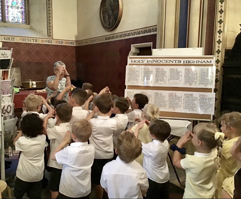 HighnamAcademy's tweet photo. Thank you to @Familyworker_ow Owen and Mrs Crago for welcoming the reception children to church this afternoon! https://t.co/I0QOeF9GvI