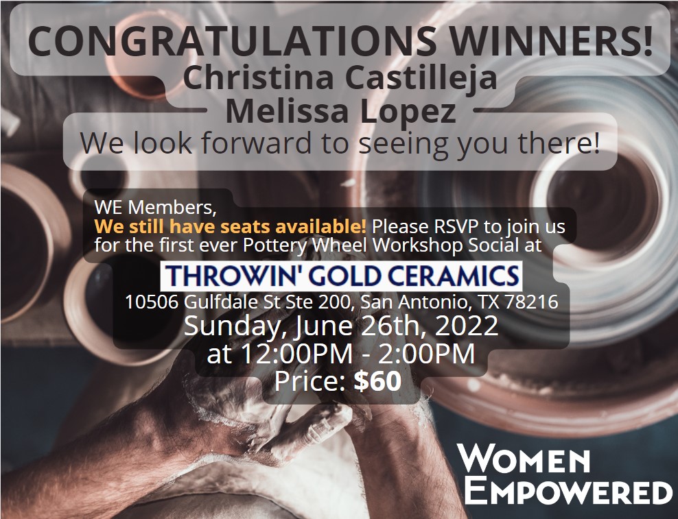 WE_CPSEnergy's tweet photo. WE would love for you to join us for 
 
A Pottery Wheel Social 
 
Sunday, June 26th  
12:00PM – 2:00PM
 
#WECPSE #togetherWErise https://t.co/TScD24J0IZ
