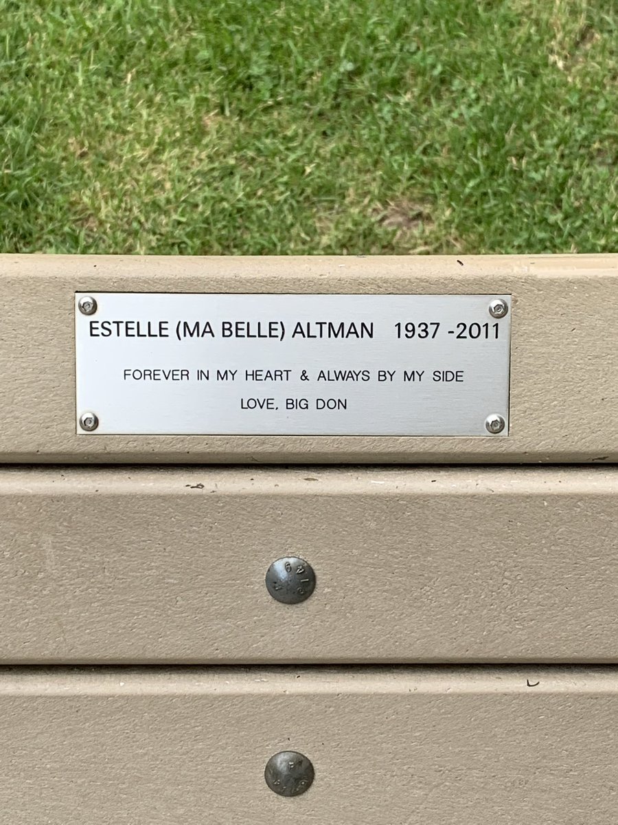 caitlinrweaver's tweet photo. Anyone else make up stories based on park bench dedications? Her father didn’t approve but they eloped anyway. She was written out of his will but it was worth it for true love. #amwriting https://t.co/36vidKcJjm