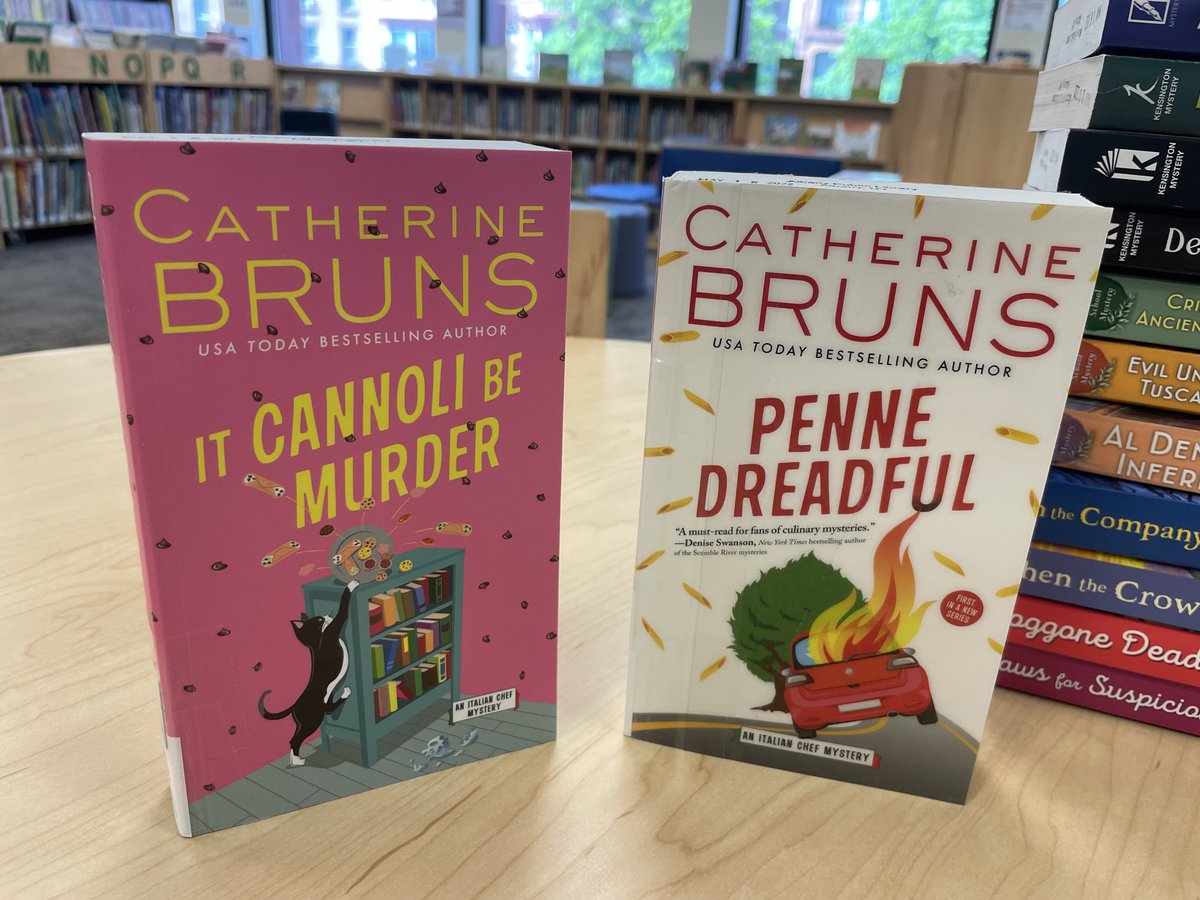 AlbanyNYLibrary's tweet photo. So, when a librarian knocks feverishly on your door, nearly hurls that door off hinges, and, all wide-eyed and dead serious, says: "you have got to come see this"... know that there's only one thing "this" can be: brand new cozy mysteries with just the most delirious titles 😜😍 https://t.co/Ewvk30Tzo2
