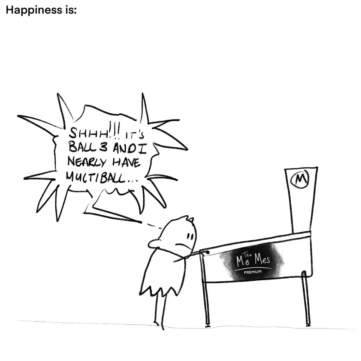 MeMesdailycomic's tweet photo. KILGORE. The Me Mes are a daily 1 Panel comic of random observations that you can collect as an NFT or just enjoy. Buy on OpenSea Price: 0.004eth on Polygon (no gas fees :) #art #illustration #thememesdaily #angry #comic #ComicArt #pinball https://t.co/JNh2KP6MAF