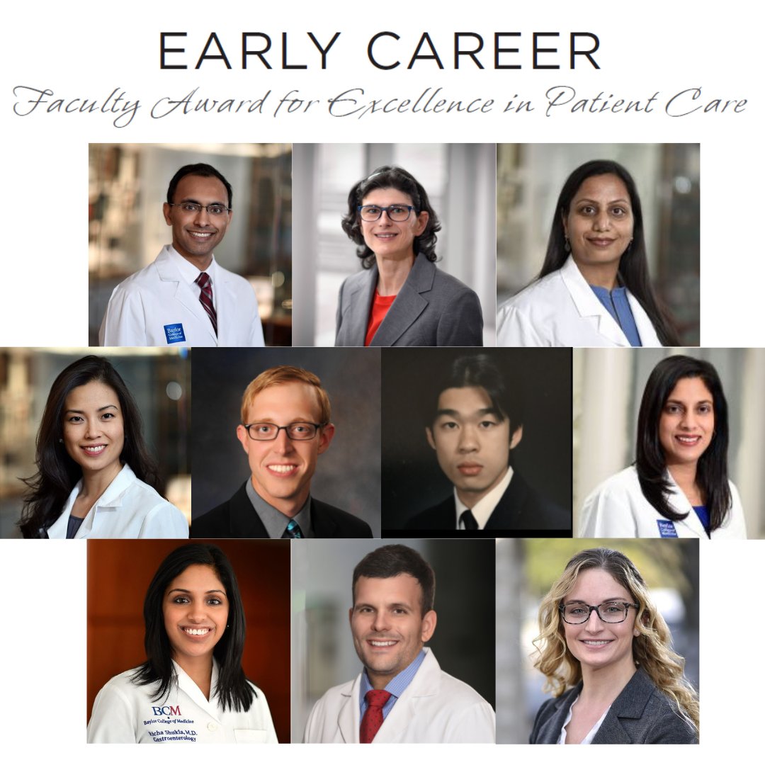 <a href="/bcmhouston/">BCMHouston</a> winners of Early Career Faculty Award for Excellence in Patient Care: <a href="/WasAbiDoc/">Wasif Abidi, MD, PhD</a>, Andrea Braun, <a href="/DrNidhiAggarwal/">Nidhi Aggarwal</a>, Galant Chan, <a href="/DocBerens/">John Berens, MD</a>, Bryan Jiang, <a href="/aparnacj/">Aparna Jotwani</a>, <a href="/richashuklaMD/">Richa Shukla</a>, Ronald Maag, <a href="/LindsayVaclavik/">Lindsay Vaclavik</a> <a href="/bcm_gihep/">BCM Gastroenterology</a> <a href="/BCM_Lung/">BCM PCCSM section</a> <a href="/BCMKidneyHealth/">BCM Nephrology</a> <a href="/BCMHemeOnc/">BCM Hematology-Oncology Fellowship</a> <a href="/BCMHeart/">BCM Cardiology</a>