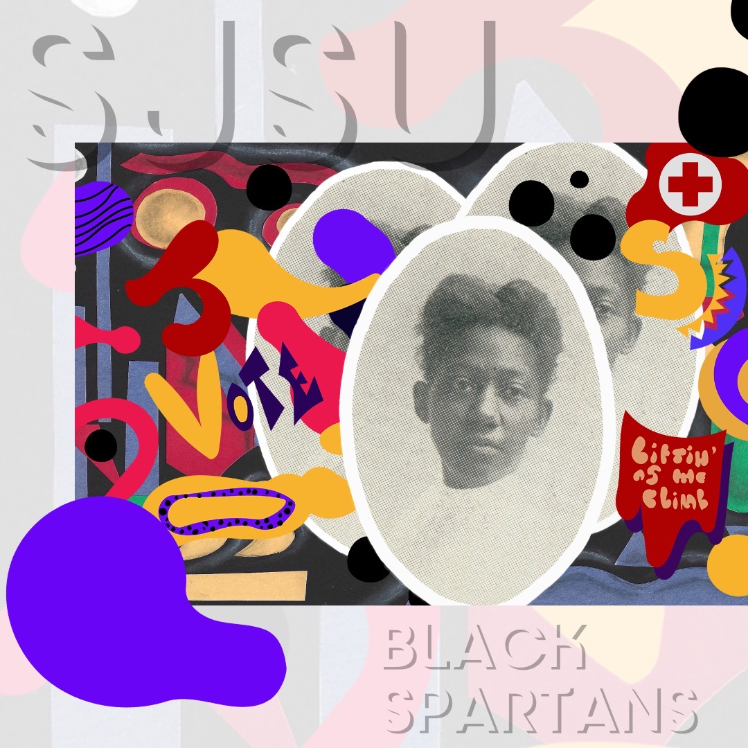 sjsulibrary's tweet photo. Catch the "Black Spartans (1907-1948)" Exhibit at @sanjoselibrary's Dr. Roberto Cruz-Alum Rock, Joyce Ellington, &amp; Rose Garden branches and explore the unique stories of the first 40-years of Black students @SJSU. On display till Aug. 1. #sjsulibrary #SJSU #sjsublackspartans https://t.co/pTVwEQNk7m