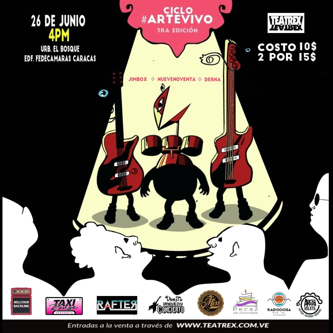 dernamusic's tweet photo. Reposted from @melchorbackline Domingo 26 de junio Ciclo #ArteVivo con las bandas @jimboxband @dernamusic @nuevenoventaoficial en el @teatrexbosque a las 3:30pm entradas a la venta en la taquilla ya 1x10$ y 2x15$ invitan @radiociosa @taxirouse @peca2dechocolate @larockolalatina https://t.co/GpQEbsgKMs