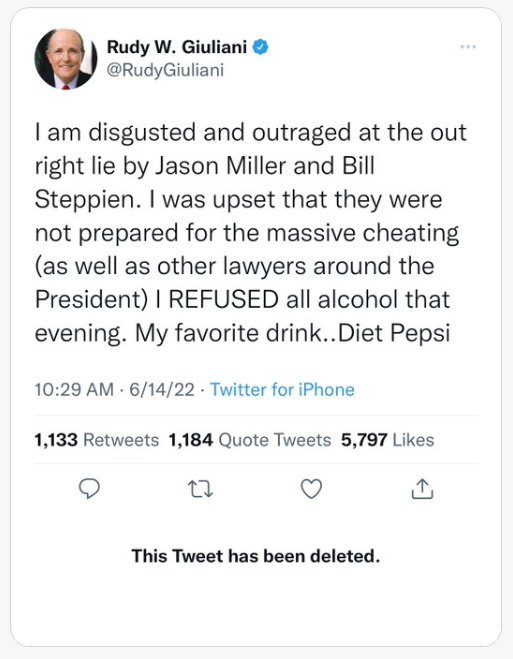 hoza's tweet photo. @pepsi would like @RudyGiuliani to try @DietCoke. https://t.co/NACyv5YqpU