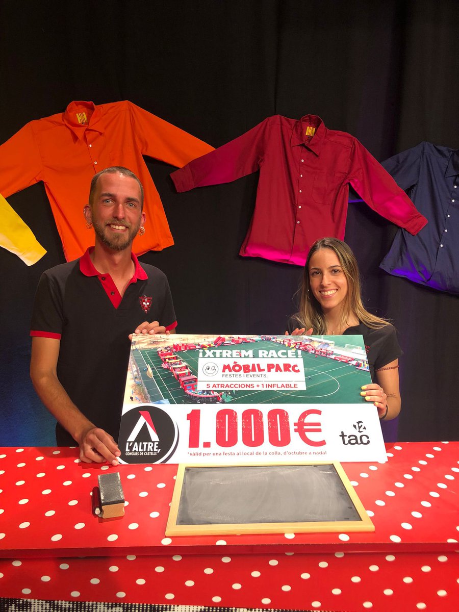 JovesValls's tweet photo. 🏆 Som els guanyadors de @laltreconcurs! El Jaume i la Xènia han guanyat un val de 1000€ per a la canalla de la nostra colla!
Gràcies @tac12_tv.

#castellers #castelleres https://t.co/BylARx1ZD2