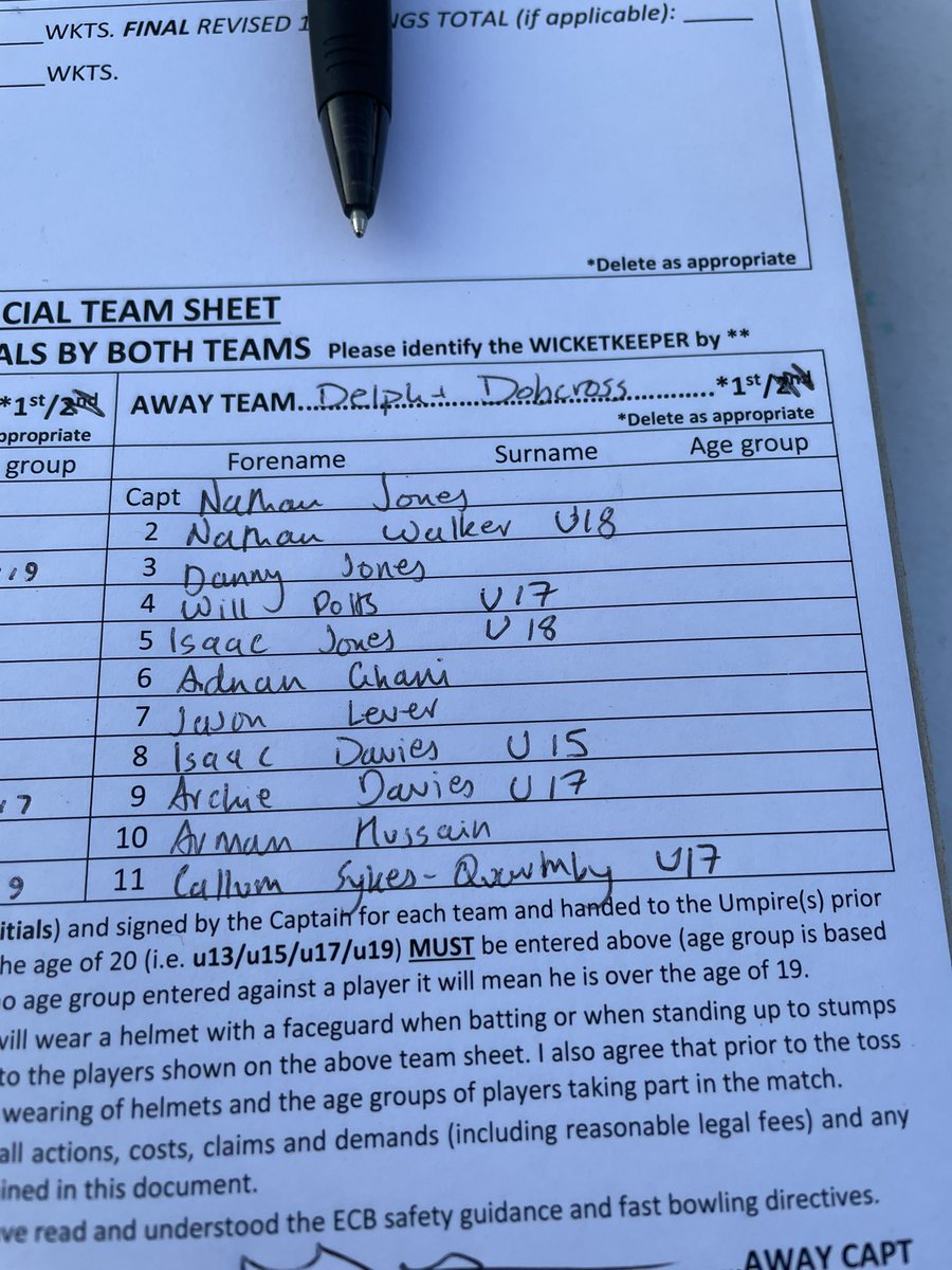 Splendid effort but we fall 30 short of <a href="/honleycc/">Honley Cricket Club</a> on 140-7. <a href="/nathanjones32/">nathan</a> cracked a brilliant 62 from 48b. If it wasn’t for Lewis Evans’ sublime one-handed catch to remove <a href="/Adnanghani_88/">Adnan Ghani</a> it may have been closer. Six U18’s for us. Nothing but praise! #uptheDelph 💙💛