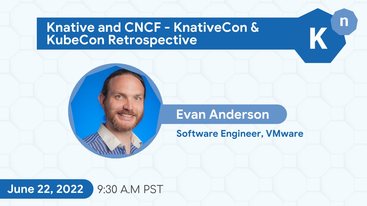 KnativeProject's tweet photo. Join the Knative Meetup next wednesday as @e_k_anderson shares a retrospective on the first ever KnativeCon and on KubeCon Europe as well. Add this to your calendar: https://t.co/G2mpdM3Jgs https://t.co/68Pg7N5xDr