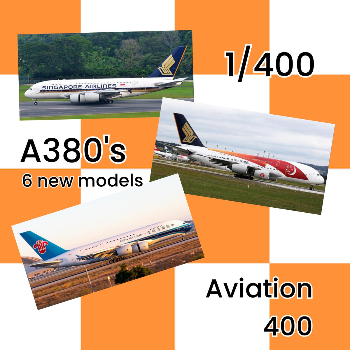 Airspotters's tweet photo. NEW Aviation 400 Airbus A380 models - https://t.co/I3NkX4PbR5 #chinasouthern #qatar #lufthansa #korean #aviation #airbus #airspotters #diecast #scale1-400 https://t.co/IRt1SBpsM2