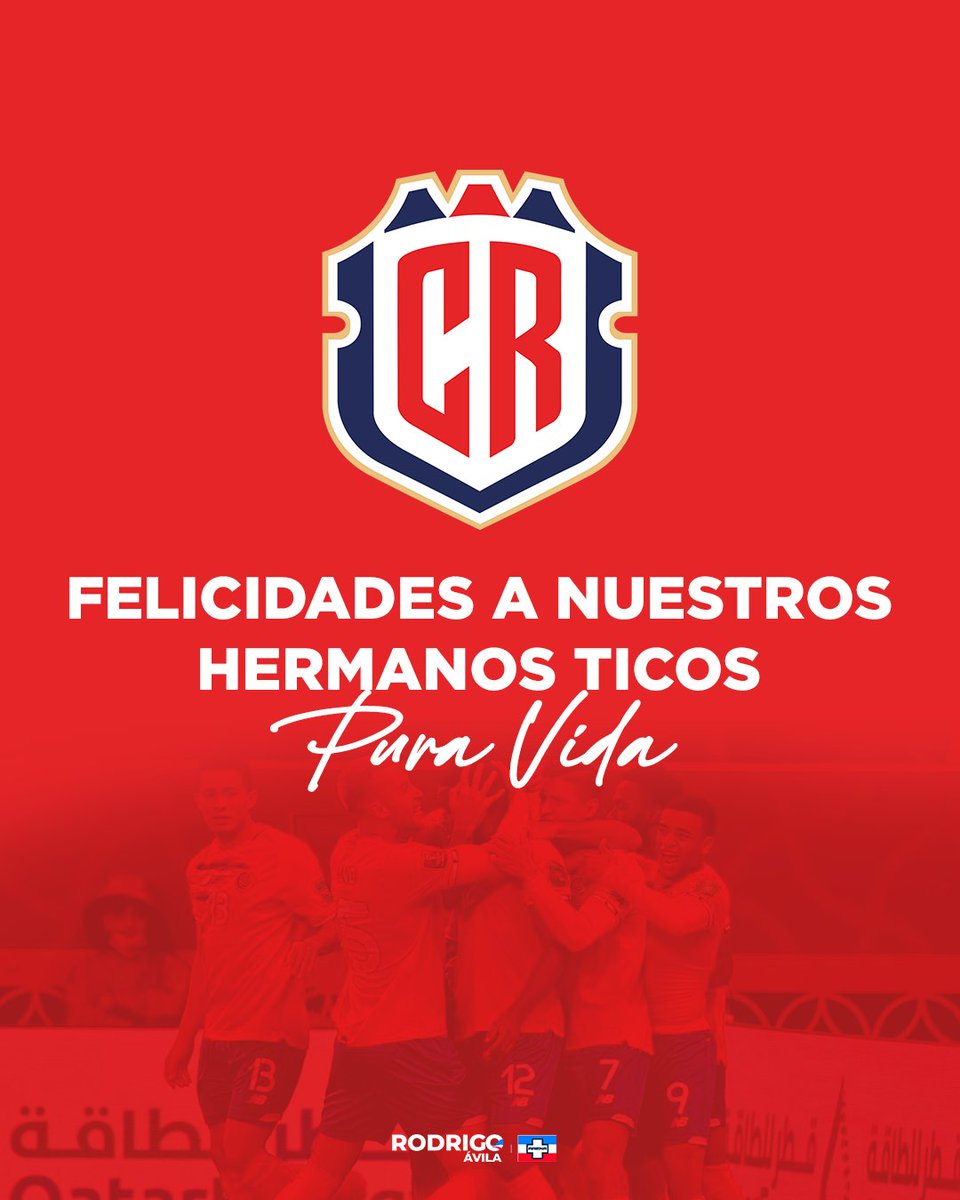 RodrigoAvilaSV's tweet photo. ¡Felicidades a nuestros hermanos ticos! Y obtener el último boleto a #Qatar2022 representando a toda Centro América en la @fifaworldcup_es 🇨🇷🇸🇻 https://t.co/OScyfoc3L8