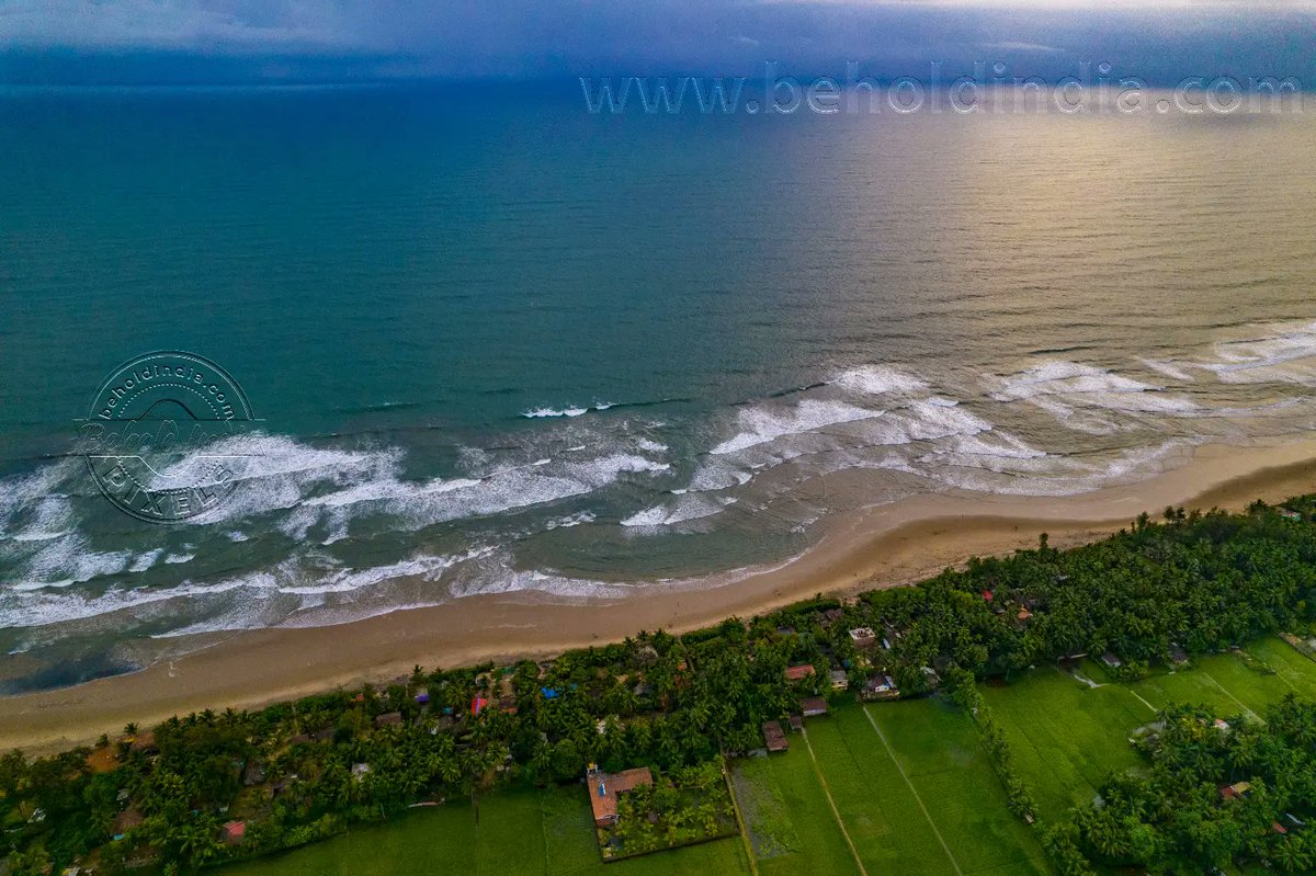 beholdindia's tweet photo. #Monsoon Magic-Two months of rain, wetness, puddles, rough seas, but also good tidings for paddy, an elevated water table, quenched soil &amp; abundant greenery
#Gokarna
#GokarnaMainBeach #GokarnaBeach
#Ombeach #Kudlebeach
#DJI #Drone #Dronephotography #Air2S #DJIAir2S #Photography https://t.co/WSK018NN60