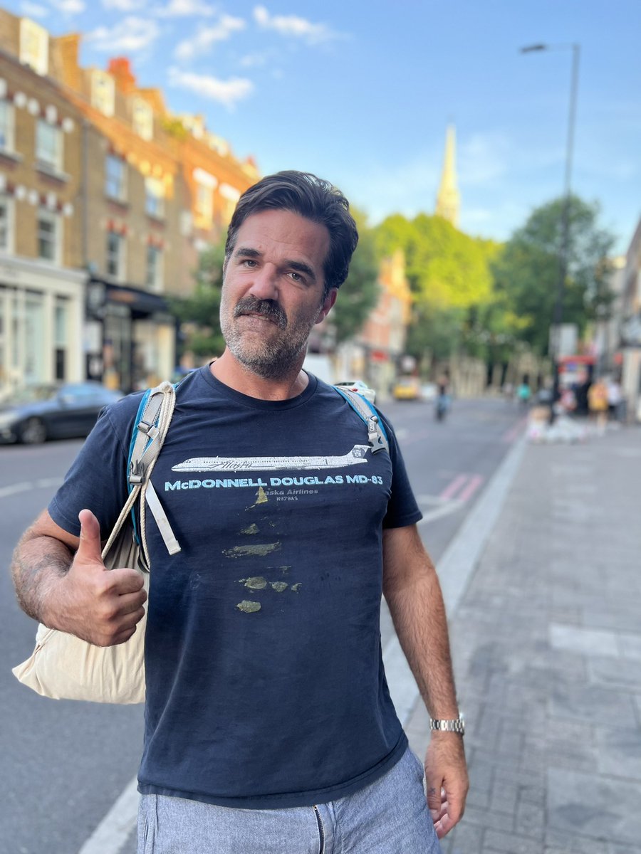 robdelaney's tweet photo. Spilled a great deal of mustard on the *airplane shirt* I just wore to see Top Gun: Maverick. Looks like it’s carpet bombing a runway of all beef franks for slovenly dads like me. Call sign: #Foodfight https://t.co/pqEcz8uI3P