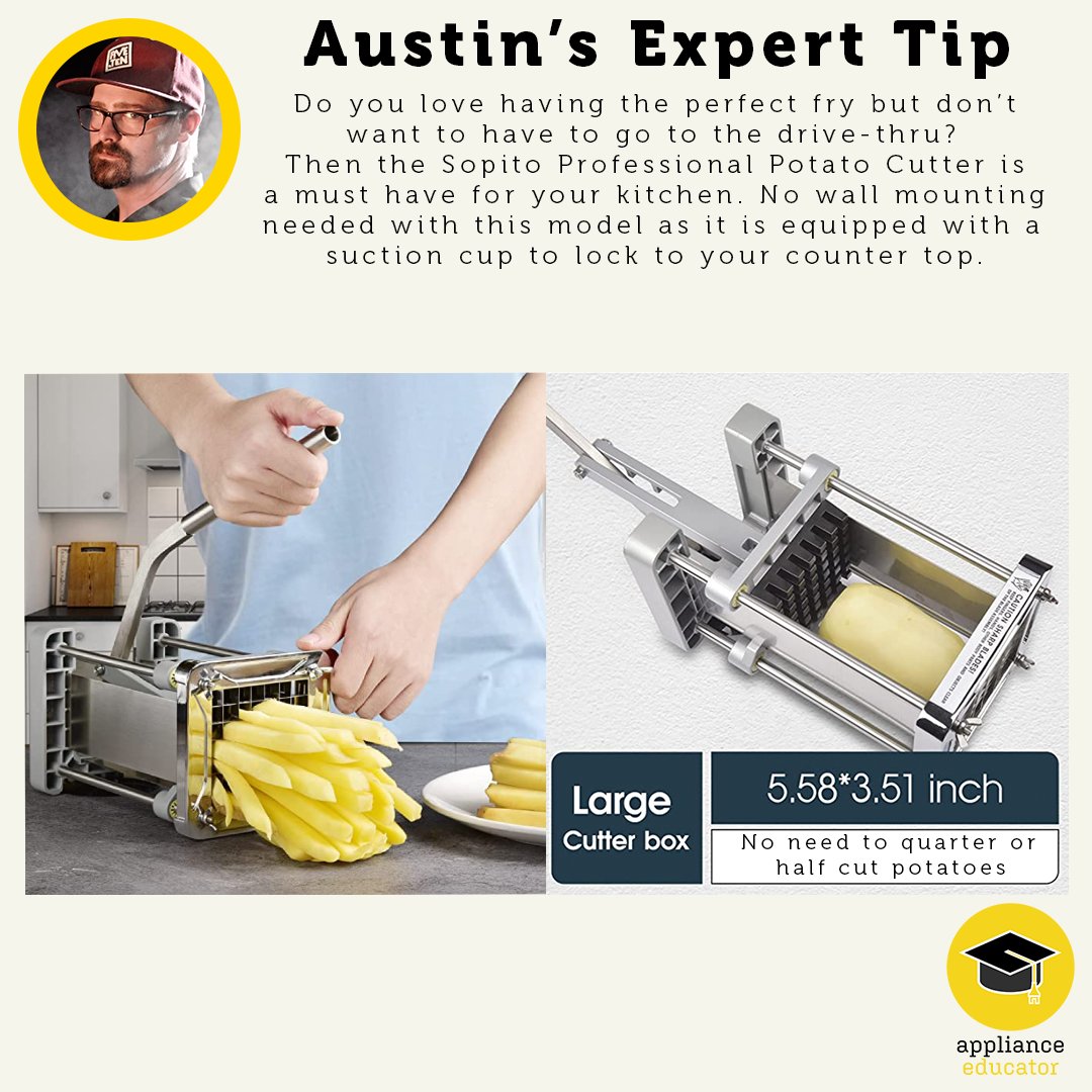 app_educator's tweet image. Make fries from home with the Sopito Professional Potato Cutter! 🥔🍟

Shop now here: amazon.com/Professional-S…