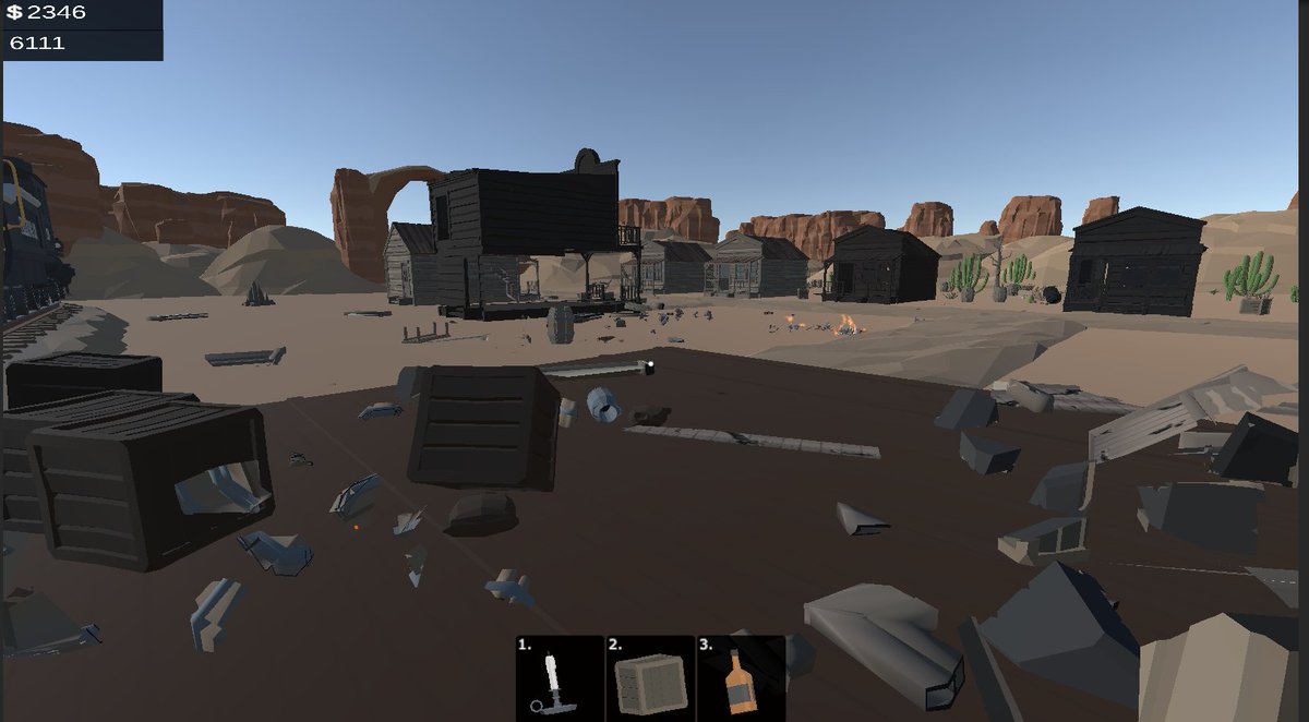 LostRabbitIndie's tweet photo. Sneak peek of the new building and object destruction in Tumblefire! 

You can see chunks of the train station scattered across the screen and the first floor of a supply shop has been blown out completely!

#indiegame #indiegamedev #gamedev #gaming #steam https://t.co/eaaoEKKlVU