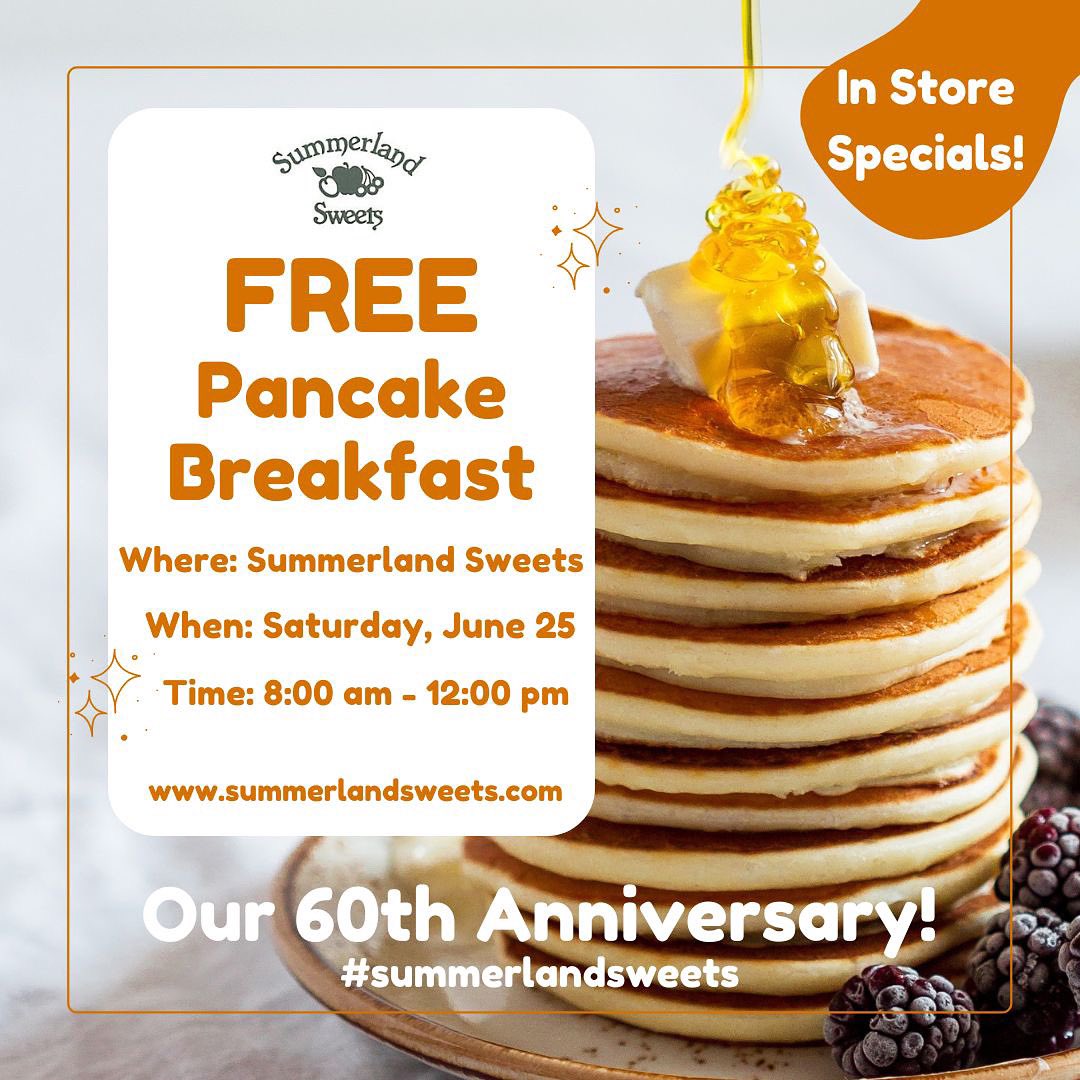 We are so excited to announce that our FREE pancake breakfast will be returning on Saturday, June 25 to celebrate our 60th anniversary! 🥞 We can’t wait to see you! 

Event link: fb.me/e/4pjqU9cvq
