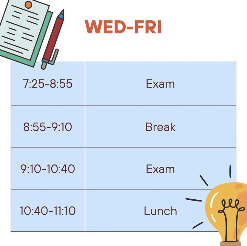 Here’s the schedule for the next three half days as we finish out the school year!