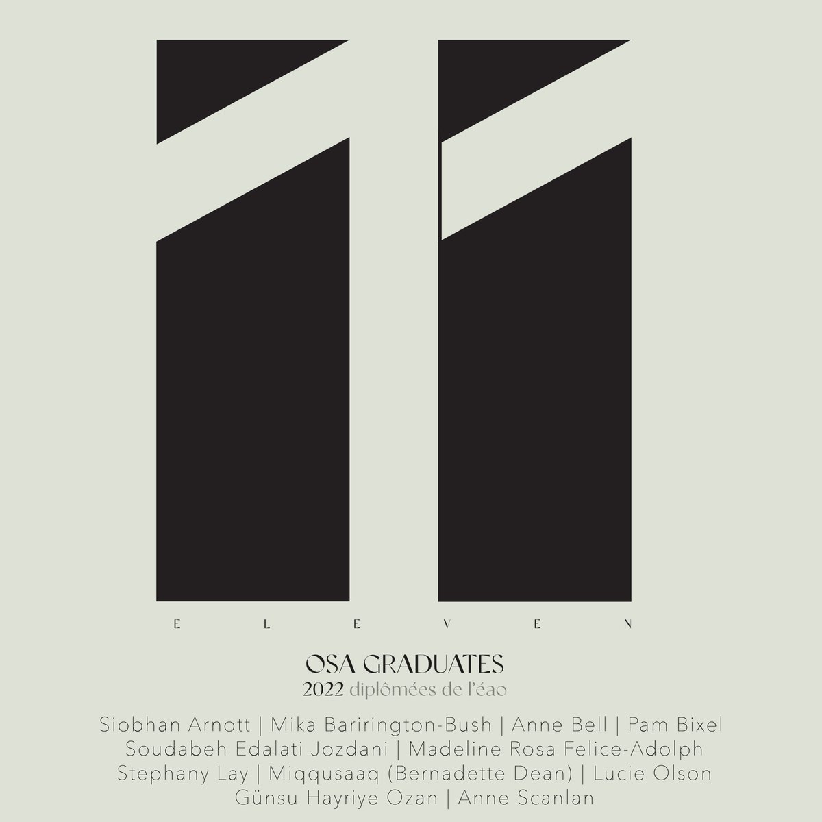 La galerie de L'ÉAO de présenter les œuvres de onze étudiants finissants du programme du diplôme dans leur exposition intitulée « ELEVEN » (onze).
Visitez artottawa.ca/event/eleven/ pour plus d'informations.