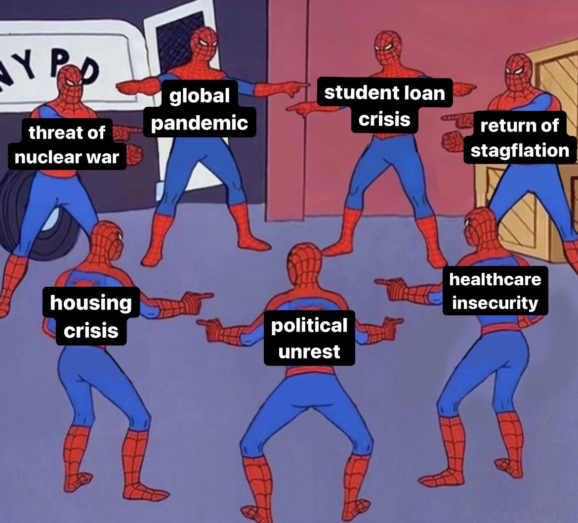 adamgreattweet's tweet image. trying to figure out why millennials are so stressed like