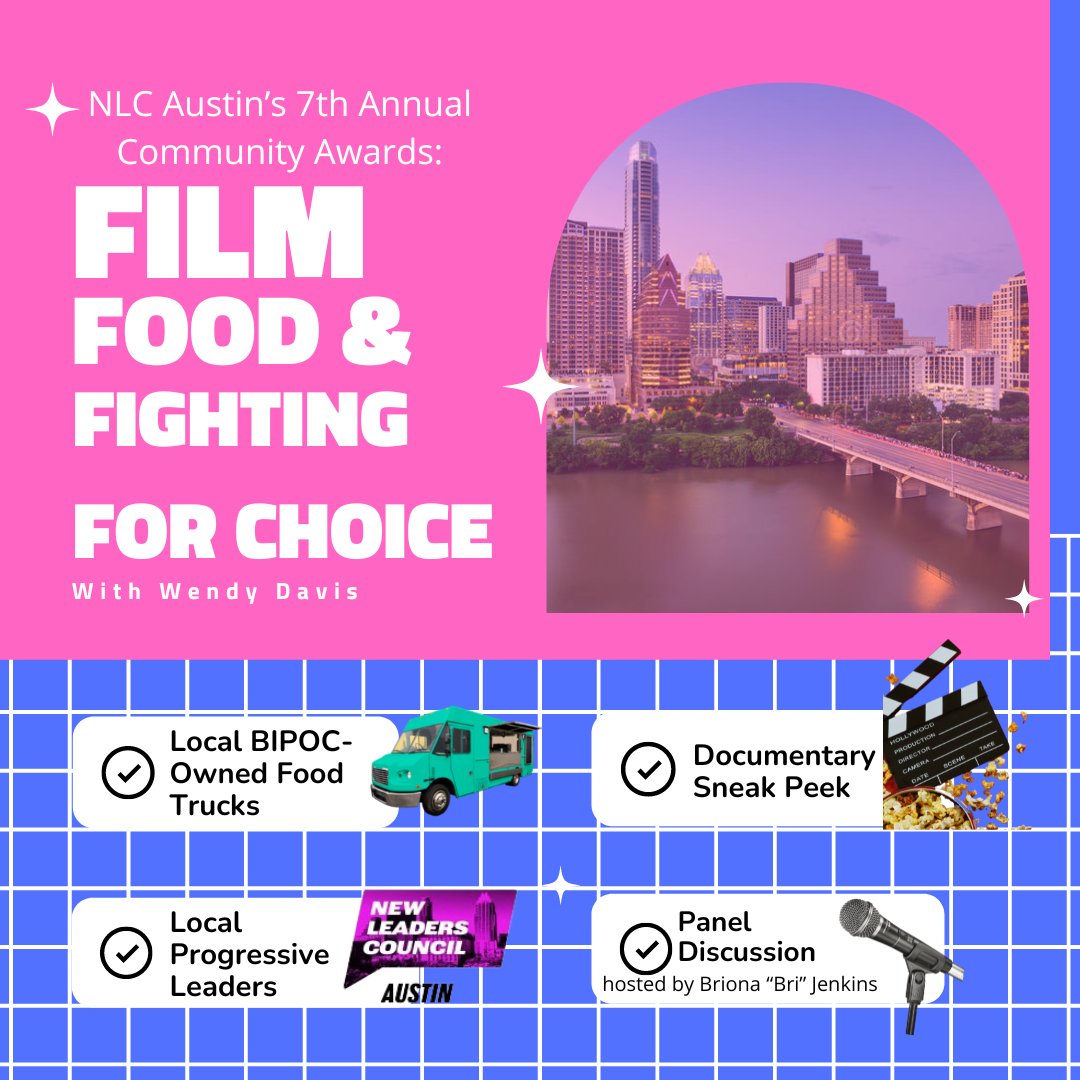 NLC_Austin's tweet photo. Don’t miss our outdoor film screening with @wendydavis at Community First! Village on Saturday, June 18! We’ll hear from Wendy herself, learn about the work of community leaders in the Austin area, and enjoy dinner from BIPOC-owned food vendors. https://t.co/cISp5AaIkN https://t.co/KAl6AZKr6R