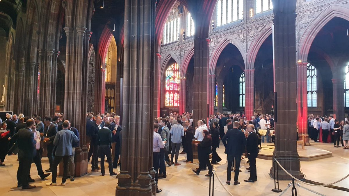 Really enjoying <a href="/BCO_UK/">British Council for Offices</a> Conference opening drinks reception at <a href="/ManCathedral/">Manchester Cathedral</a> - what a fabulous venue! 
 
#manchester2022 #BCOconference