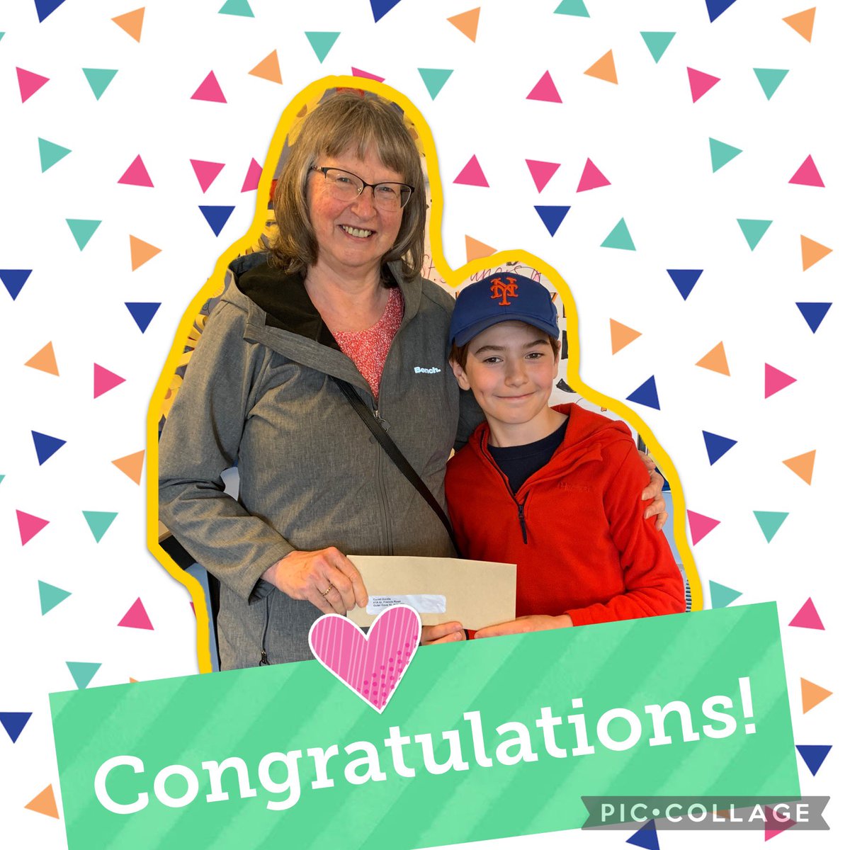 R was surprised with a call to the office for the second time in as many weeks - first to make the call to our @SFOAschool Spring Fling 50/50 winner, then to present her with her winnings! Congratulations to Rs Nan, Cavell Durdle 💙🎉💐