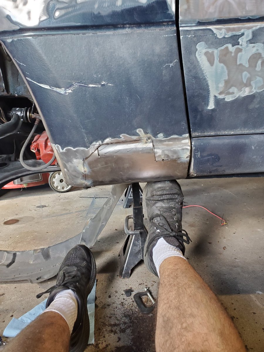 leopution's tweet photo. Turns out I love doing body work. Begone rust hole!!! https://t.co/jw2jldwMX6