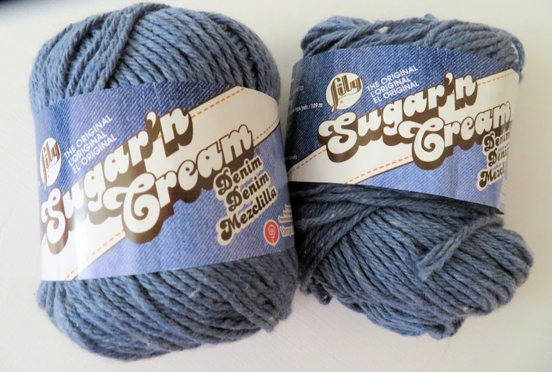 Lily Sugar 'n Cream - Blue Denim - Destash #vintagekmmsdelights #delightfuloneofakinditems #lilysugarncreamyarn #bluedenim #destashyarn #4worstedandaranyarnweight #cottonyarnmix #knittingandcrochetingyarn #shopsmall  etsy.me/39muEkQ