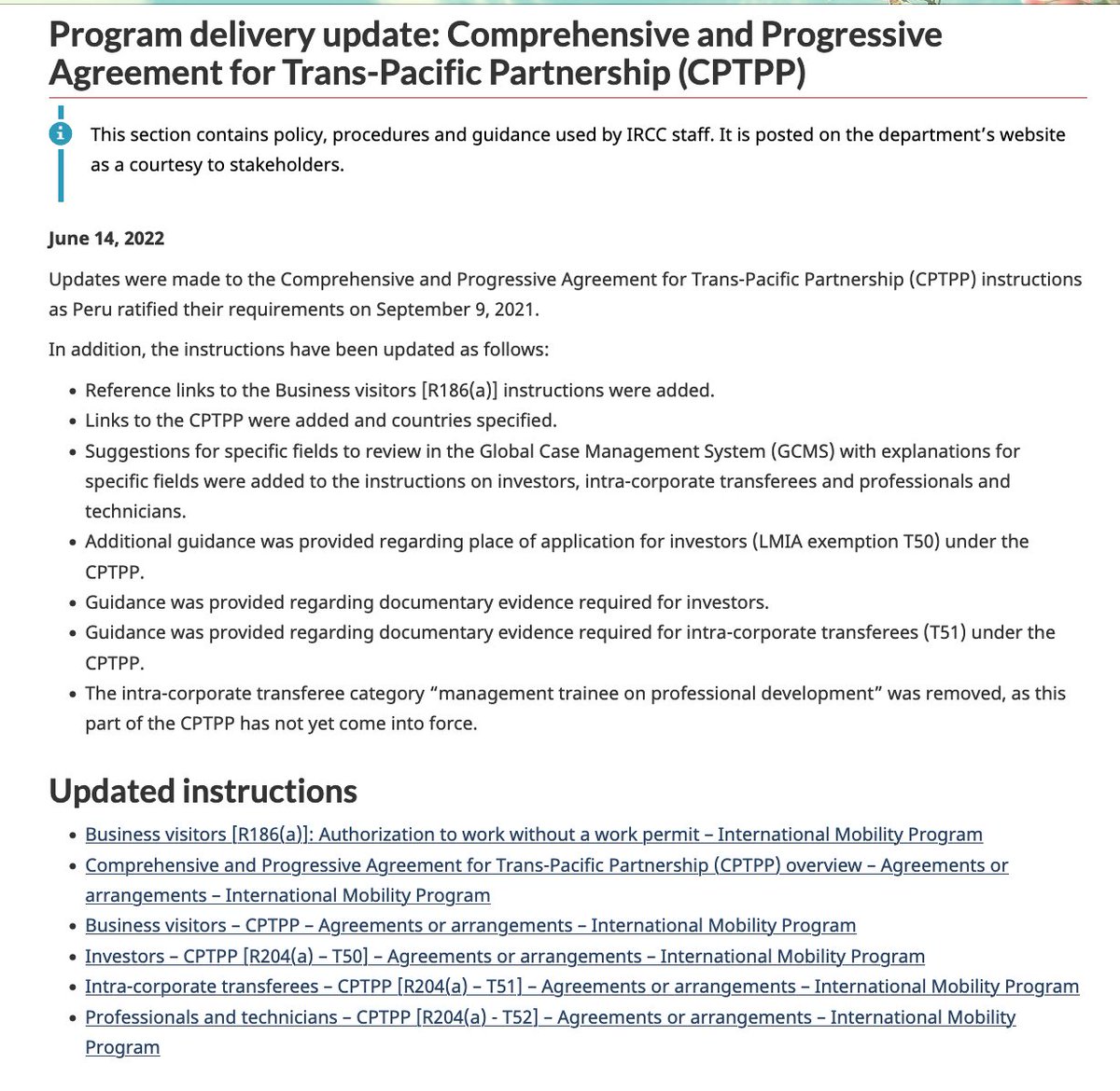 TTRRMK's tweet photo. Program delivery update: Comprehensive and Progressive Agreement for Trans-Pacific Partnership (CPTPP) - #Peru #cndimm  https://t.co/xYGfjVlN58 https://t.co/xQU9tvyET9 https://t.co/XDRUMgBNy3