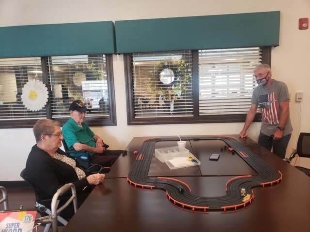 Thank you John O for bringing in your racetrack for the residents to enjoy!