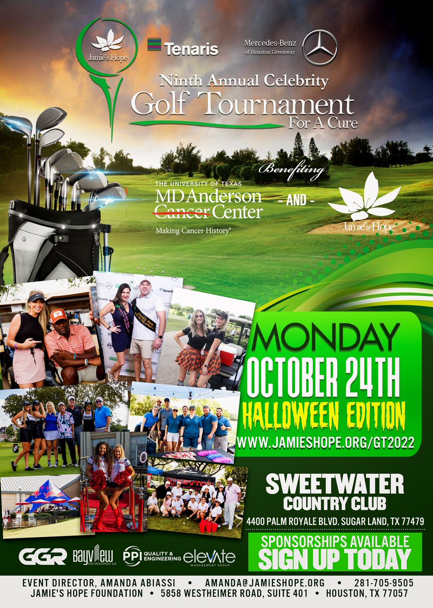 #SaveTheDate for your favorite annual golf tourney!! ⛳️ 

👏 MONDAY OCT 24TH 👏 

Last year we killed it!! Let’s do it again!! 

Email us for more info! Info@JamiesHope.org