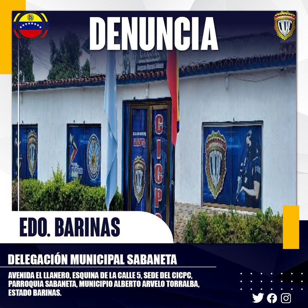 DouglasRicoVzla's tweet photo. Conoce la ubicación de todas las Delegaciones Municipales del estado Barinas del #Cicpc, que estarán a tu disposición. https://t.co/kgkpTSd8hu