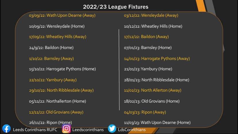 🖤💛 2022/23 LEAGUE FIXTURES 💛🖤 The time has come, we have finally received the official league fixtures for the up-and-coming season! Hope to see you all at the Nutty Slack for our home games, cheering on the boys