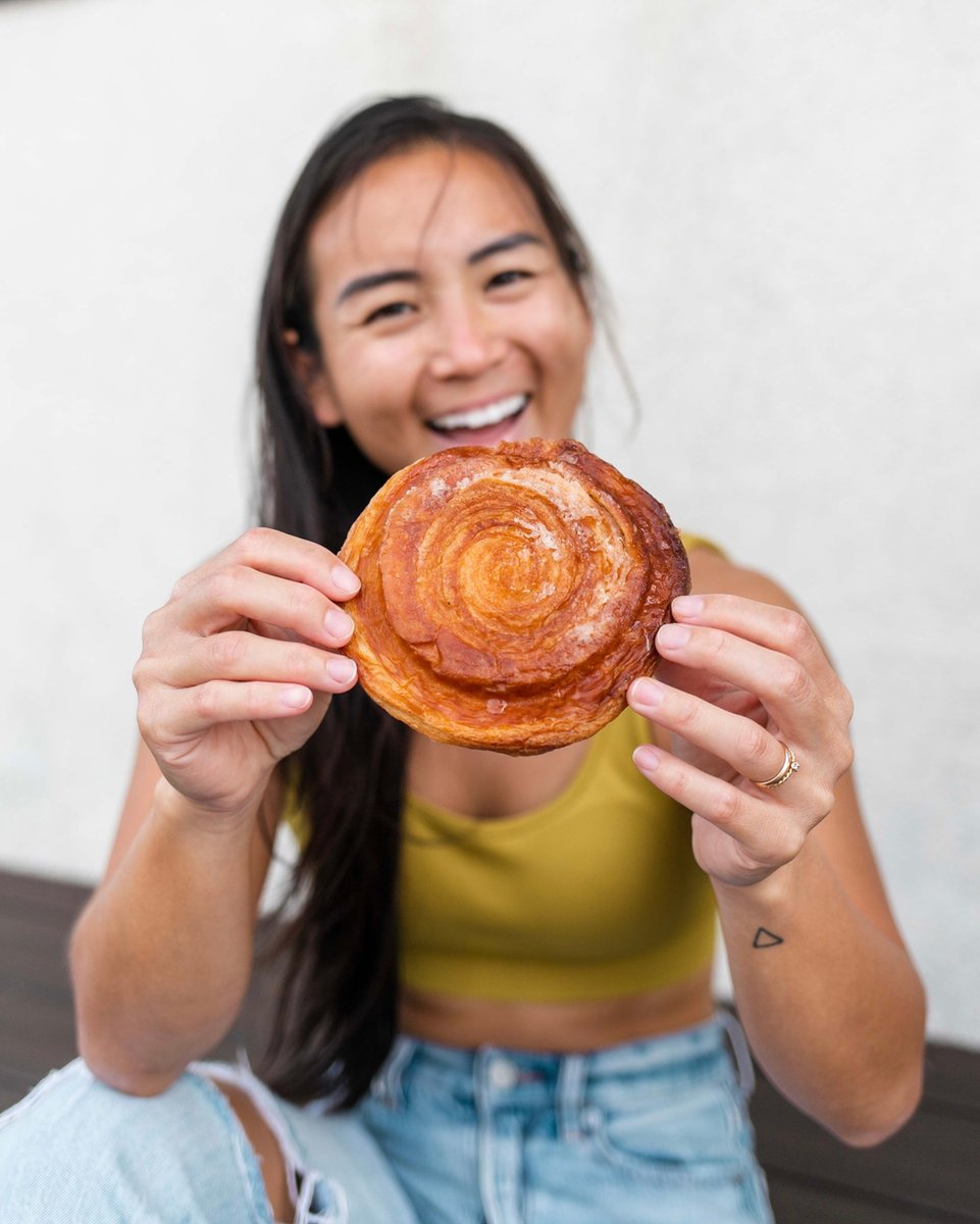 You can’t help but smile when you have a BRUG Bakery pastry in hand! Our Kouign Amann is a sweet, buttery pastry made with croissant dough 🥐