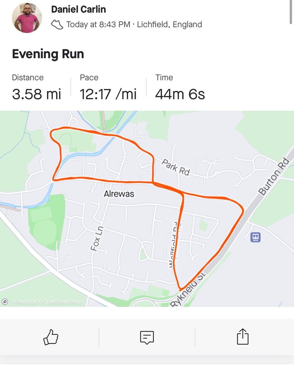 DanielCarlin123's tweet photo. Week 1 run 1 day 2, 5 minute walk 30 minute run 10 minute walk @LondonMarathon feel great. Drinking more water eating healthier feeling better about running. Bring on the 2nd run of week 1 #letsgo #weneverstop #rugbyrunner #run #JTMATwellbeing https://t.co/tRlh9bubU6