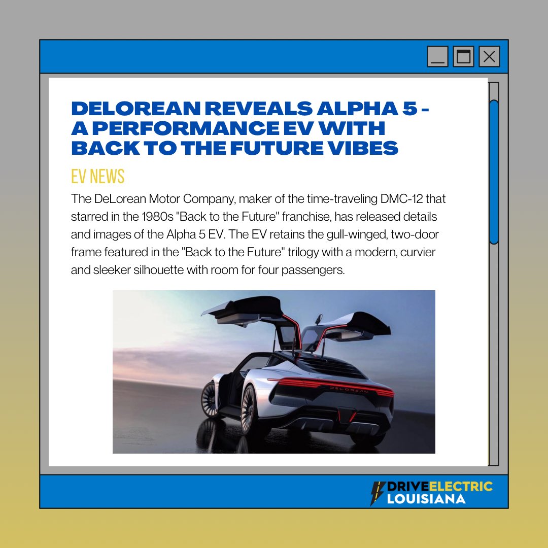 The DeLorean Motor Company is set to release the new Alpha 5 sports car, a modern version of the DMC-12 from the Back to the Future francise. #evnews #electricvehicles #dela #driveelectric