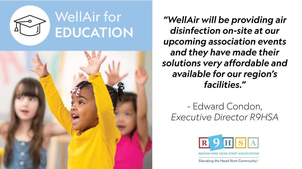 WellAirInc's tweet photo. WellAir is proud to announce their partnership with the @Region9HS Head Start Association to provide solutions for healthier and safer environments!
👉See the story: https://t.co/PHSIC94MT6
#headstart #earlyheadstart #itsthatimportant #cleanair #schools #earlychildhood #wellair https://t.co/fEHmD0pY8H
