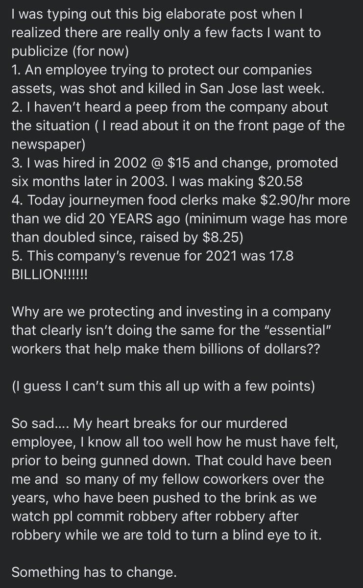 jamielnfisher's tweet photo. @Safeway do better!!! This is disgusting. 

This was written by a friend of mine, whose identity I will not share out of fear of retaliation by this greedy company. https://t.co/c0W7d1SM50