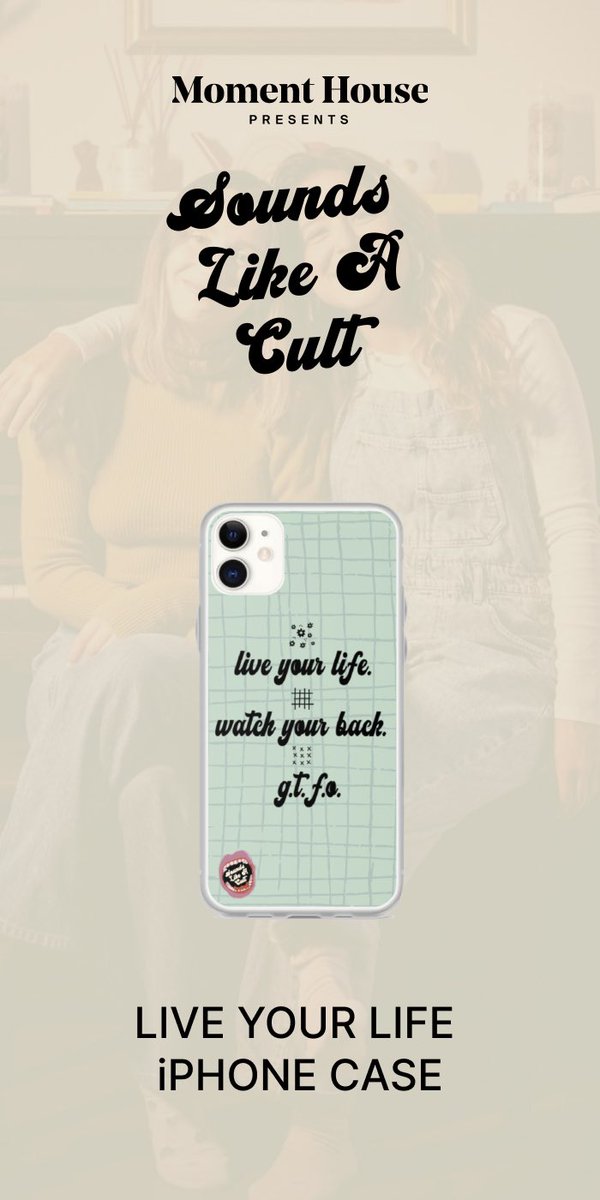 soundslikeacult's tweet photo. Just a sneak-peek at our ~exclusive~ merch. Head to the link in bio to grab a t-shirt, tote bag, or phone case with tickets to our live show on @momenthouse ! https://t.co/lD9d4qV3J1