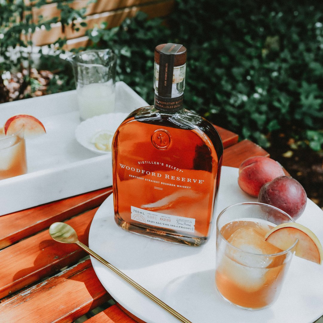 Toast to National Bourbon Day with a Woodford Porch Swing. 1.5 oz Woodford Reserve Bourbon 0.75 oz lemon juice 0.5 oz honey 6 oz peach tea Stir all ingredients and garnish with a slice of peach.