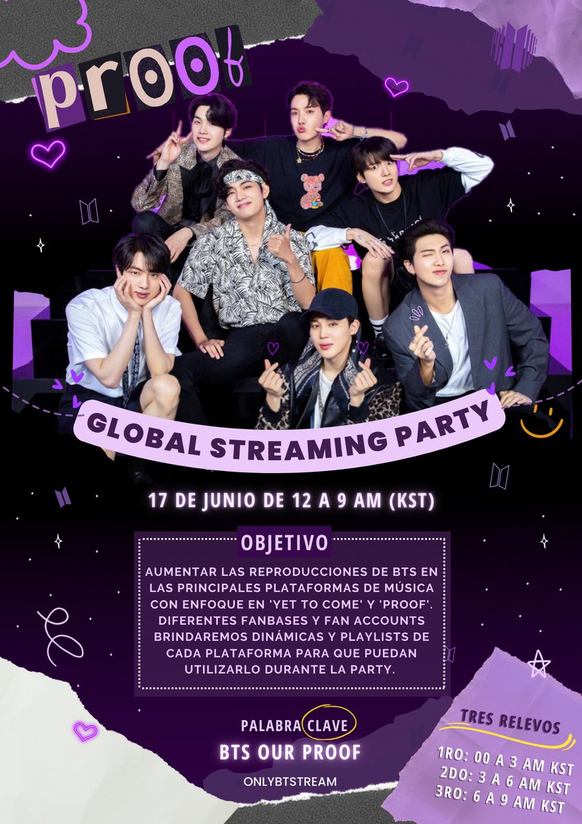 BTSquadVotes's tweet image. 🎙 GLOBAL STREAMING PARTY🎙
 
¡Army! Realizaremos una streaming party global por el cierre de la semana de seguimiento, el día 17/06 KST! 

TRES RELEVOS: 

1- 00 a 3 AM KST timeanddate.com/worldclock/fix… 

2- 3 a 6 AM KST: timeanddate.com/worldclock/fix…

3- 6 a 9 AM KST timeanddate.com/worldclock/fix…