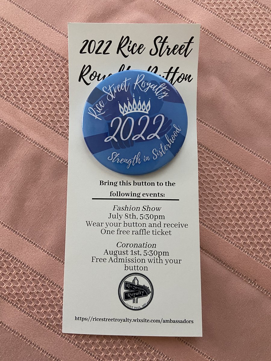 katherineglader's tweet photo. I decided to apply for &amp; join Rice Street Royalty Candidacy this summer!
I'm selling buttons for $5 as a fundraiser though they also get fashion show attendees a raffle ticket, as well as a ticket to coronation. DM me if you're interested, I can take cash, venmo, or Paypal 😊👑💙 https://t.co/QHvRZb2K1d