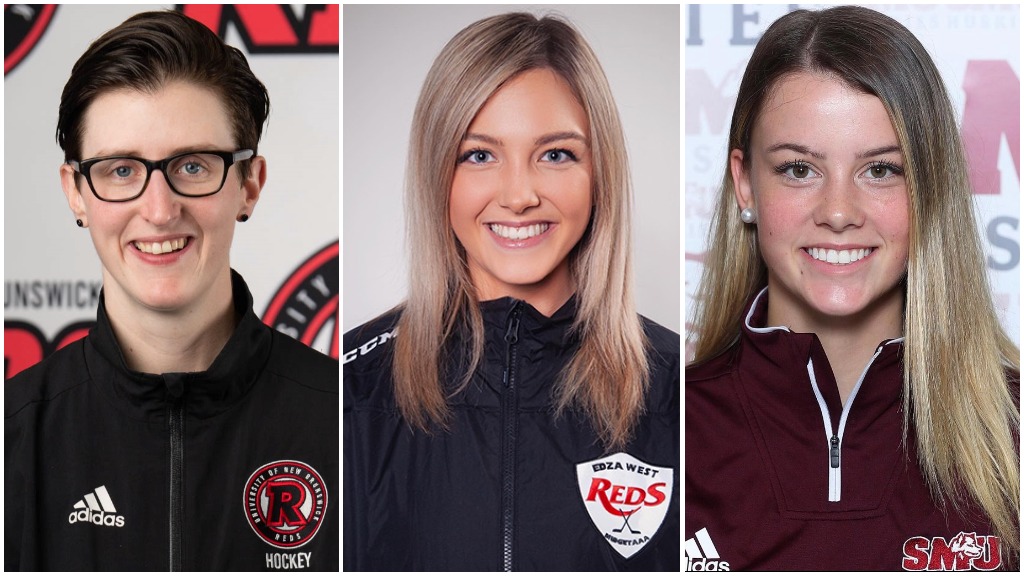 <a href="/Hilworth/">Sarah Hilworth</a>, <a href="/_abbyclarke/">Abby Moore</a>, <a href="/kpeds5/">Katie Peddle</a> making a difference. Coach trio nab <a href="/HockeyCanada/">Hockey Canada</a> awards: 'It blew my socks off' tj.news/daily-gleaner/… <a href="/UNBWHockey/">UNB REDS Women's Hockey</a> <a href="/UNBAthletics/">UNB REDS</a> @U18AAAReds <a href="/SMUHuskies/">Saint Mary’s Huskies</a> <a href="/DailyGleaner/">The Daily Gleaner</a> <a href="/TJProvincial/">Telegraph-Journal</a> <a href="/MMFHLU18/">The MMFHL</a> @SheElleActiveNB <a href="/AUS_SUA/">Atlantic University Sport</a> <a href="/USPORTS_Hockey/">U SPORTS Hockey</a> <a href="/HockeyNB/">Monad ⨀</a>