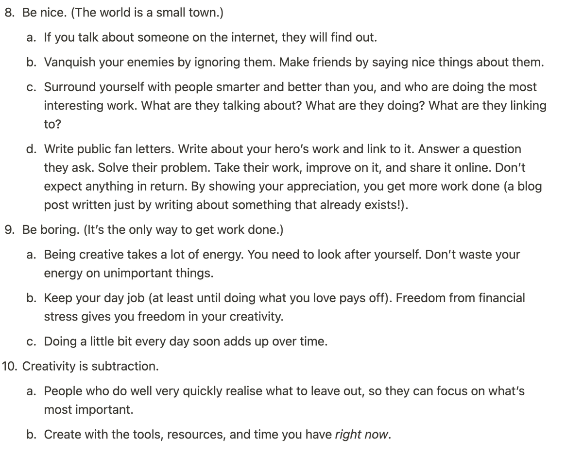 Day 31 of #100DaysOfNoCode complete.

📖 Read 'Steal Like An Artist' by <a href="/austinkleon/">Austin Kleon</a>  - a fantastic read. I saw many parallels with the  <a href="/100daysnocode/">100DaysOfNoCode 💯</a> movement and way of thinking.

✍️ I wrote some notes on the most important points and sharing here in case it helps.

#NoCode