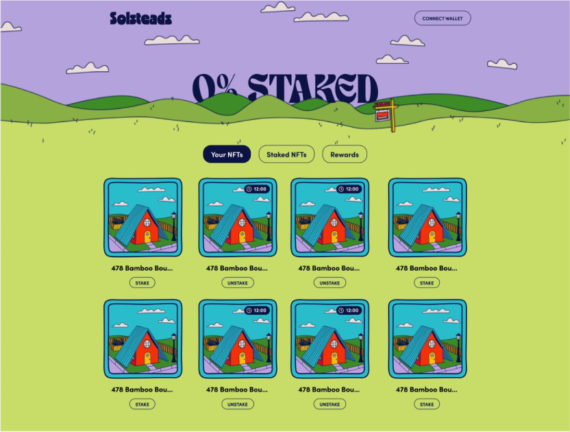 SolsteadsNFT's tweet photo. Staking UI is done and contract side is done for our social staking.

We are adding the final touches on our tracking bots which tie directly into your staking rewards.

Not too far away now. 😀 https://t.co/EHuRm1Z0DD