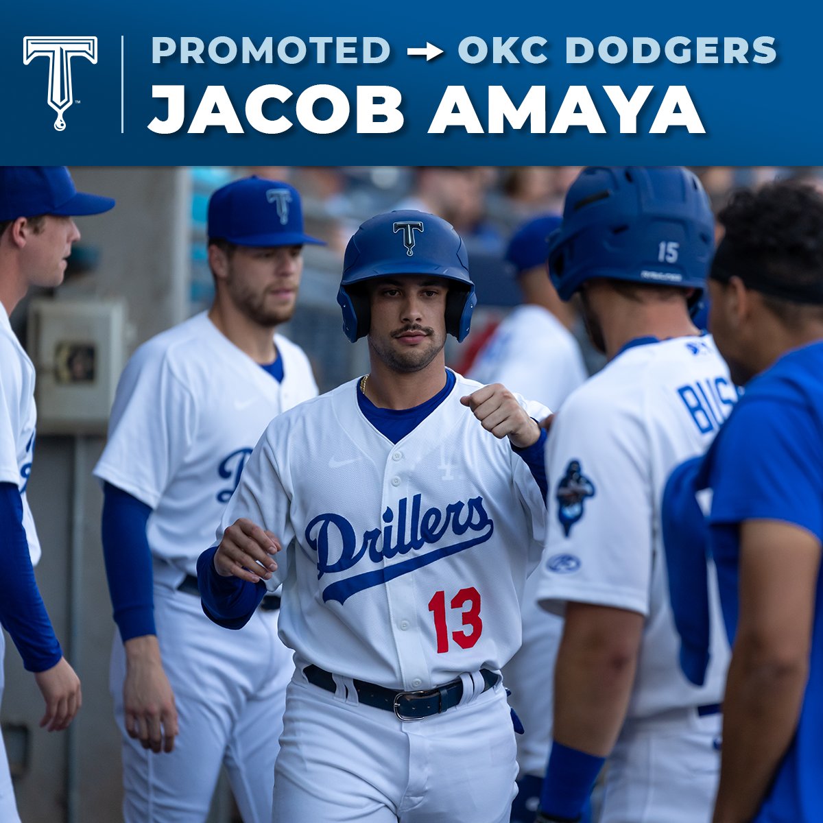 TulsaDrillers's tweet photo. 🚨PROMOTED🚨

@JacobAmaya3 is movin’ on up! Congratulations Jake, you’ve got forever fans in Tulsa and we’ll be cheerin’ you on! https://t.co/AqU30RX7Ra
