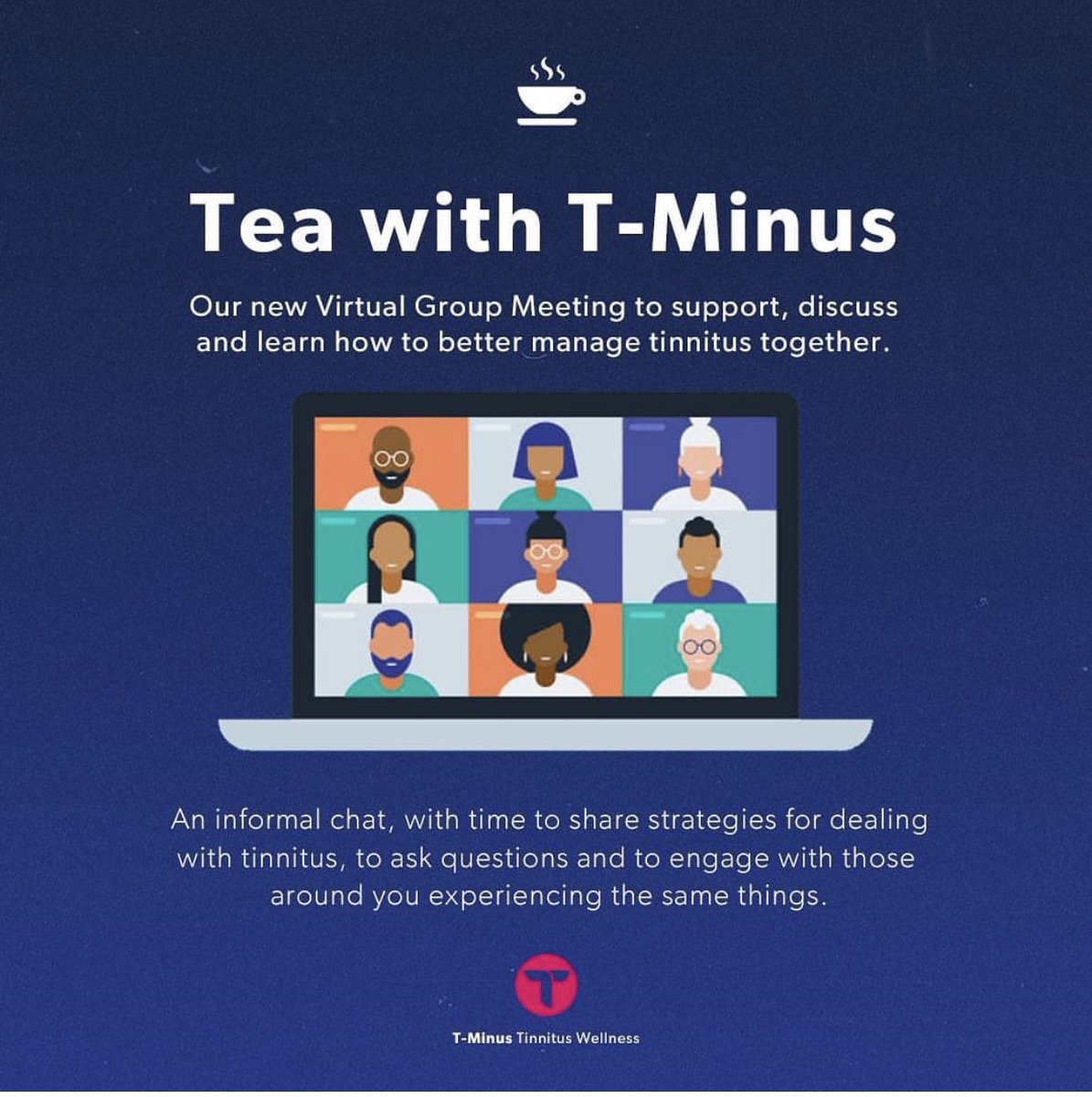 Our next Tinnitus Support Meeting is on Tues 21st June at 6:30pm (BST). 

Our 1 Hour virtual session to meet your Tinnitus community peers and learn and get support with your #Tinnitus MGMT. 

Have you got your ticket yet? Sign up for Free here: eventbrite.com/e/365409829637
