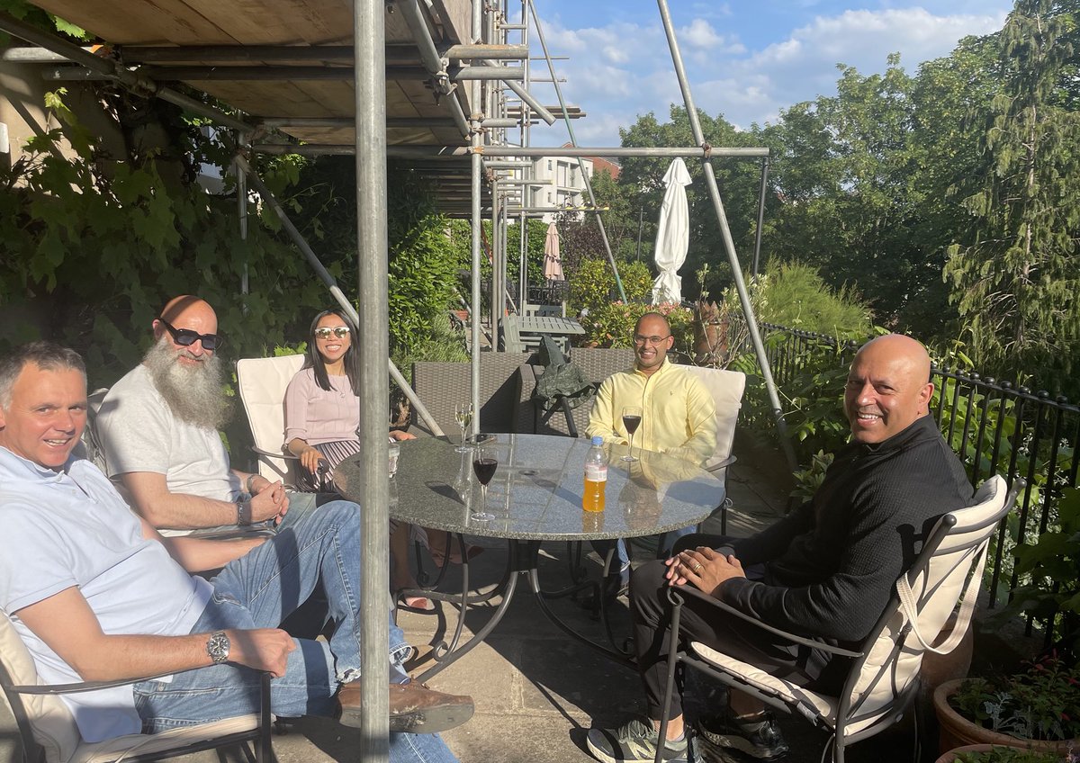 Sat Bains, Wolfgang Buttress, Yan Chen and Adnan Taib - research meeting - my terrace - defy anybody to guess into what…
