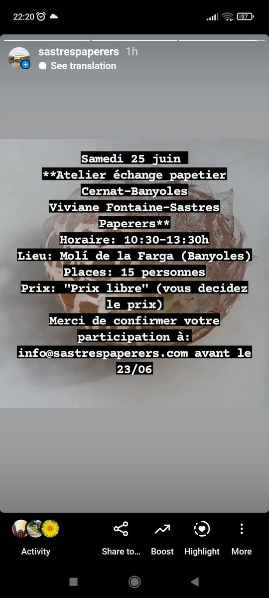SastresPaperers's tweet photo. ATELIER ÉCHANGE PAPETIER CERNIAT– BANYOLES
Nous allons faire du papier avec fibres et techniques apportées par Viviane #artpapier #handmadepapermarking #papierfaitmain
♡︎som @sastrespaperers i fem #aquaripaper i tallers al Molí de la Farga https://t.co/ji6vvtNC0N