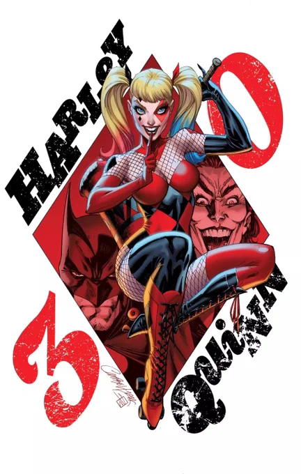 My just announced variant cover to @DCComics 30th anniversary of #HarleyQuinn ! In comic shops and at https://t.co/ZS3rIe8ldr September 13th! Colors by @Sabine_rich 